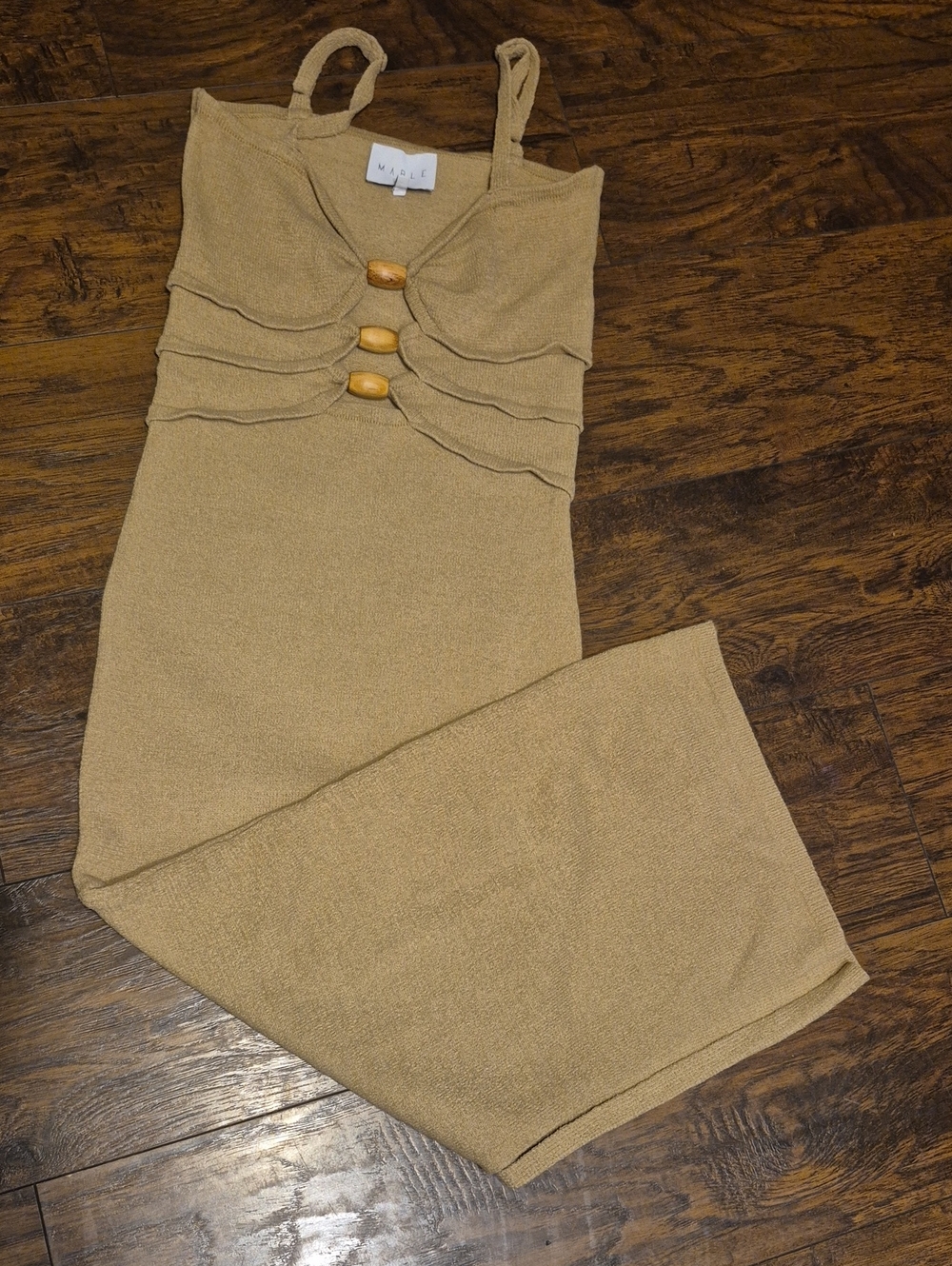 Urban Outfitters Beige Knit Maxi Lenght dress with Button Detail